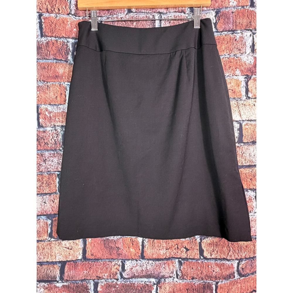 Banana Republic Petite Black Wool Blend Pencil Skirt Side Zip Stretch Size 6P - Picture 2 of 9